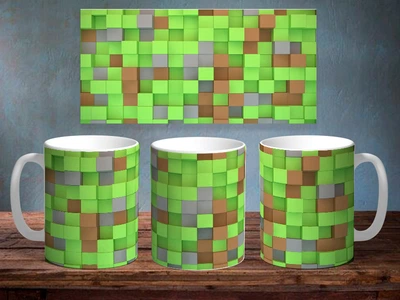 Чашка з принтом Minecraft фонарт 330 мм Біла