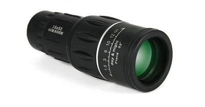 Монокуляр з подвійним фокусуванням Bushnell UNIQUE UN-3012 туристичний у чохлі 16х52 см Чорний (3559099МХ)
