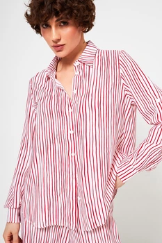 Сорочка вільна на ґудзиках Грейс Wear me XL Червоний (смужка) (15_25_17-2_11402)
