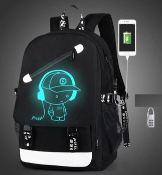 Рюкзак городской Senkey & Style Music с USB, молодежный рюкзак со светящимся рисунком