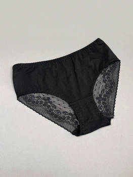 Трусики слипы сетчатые однотонные эластичные классические ISSA PLUS BL3-277 XXL черные (issa2007682809738)