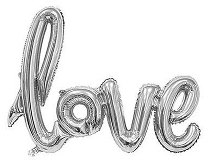 Фольговані кульки Star букви Love 105х65см срібний 0916