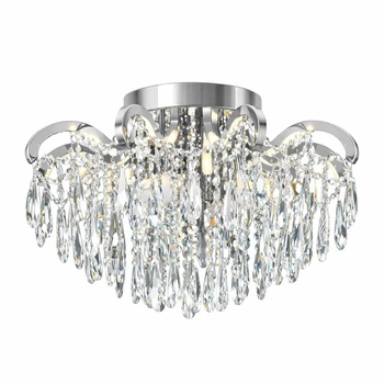 Люстра кришталева з Led ріжками хромованого кольору Свет SR-E1625/3+8 CR