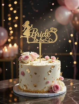 Топер для торта нареченої на дівич-вечір з написом bride to be. Aivory