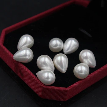 Искусственный белый жемчуг капля 14 х 18 mm (95458)