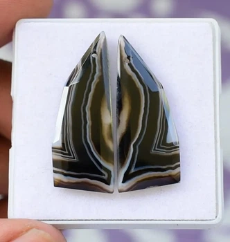 Натуральный агат пара 15 Ct 30 x 12 мм (09318)