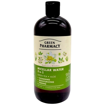 Мицеллярная вода Green Pharmacy "Зеленый чай и алоэ", 3в1, 500 мл - 701752