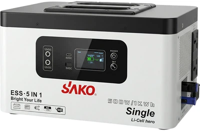 Зарядна станція Sako Alpha-ESS-500W/1KWh / 500 Вт / 1004.8 Вт⋅год / LiFePO4 (42-00308)