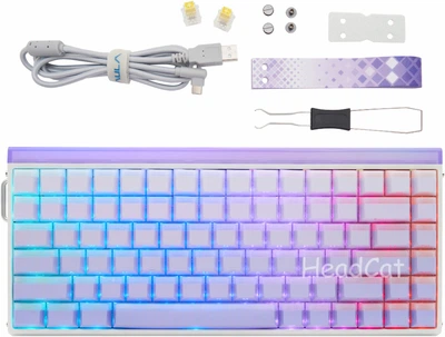 Магнітна ігрова клавіатур AULA HERO 84 HE Purple Lighthouse Кастомний lightbox, RGB Підсвічування, Rapid Hall Effect, 8000Hz., Switch 0.01mm.