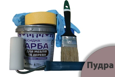 Эпоксидная краска для мебели и дерева ArtCraft 3 кг Пудра двухкомпонентная + набор для покраски (валик, кисть, перчатки, малярная лента)