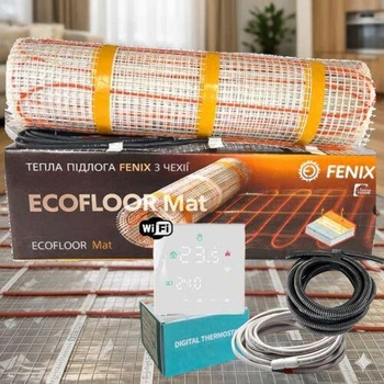 Тепла підлога комплект терморегулятор з Wi-Fi + нагрівальний мат Fenix LDTS 6,15 м2 (1000 Вт)