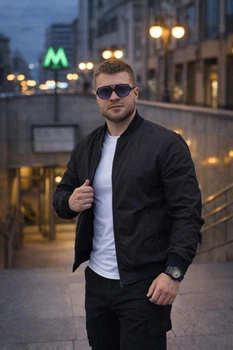 Чоловічий демісезонний бомбер Challenge / Челлендж водовідштовхувальний від Intruder (Чорний, M)