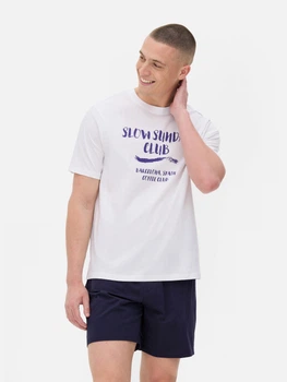 Футболка Primark білий з принтом ECGPE539 XS