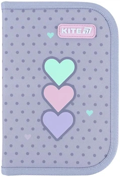 Пенал школьный Kite Lovely 1 отделение 20.5x14x4 см Серый (K26-621-3)