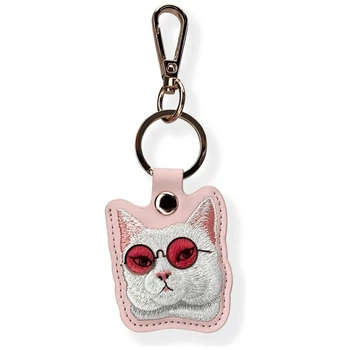 Чехол-брелок Nimmy для AirTag Glasses Cool Cat Pink (N-YJ-YSK-04)