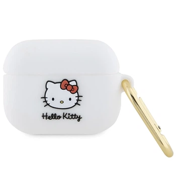 Чехол для наушников Hello Kitty Silicone 3D Kitty Head для AirPods Pro White (HKA23DKHSH)