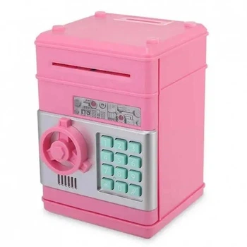 Детская Игрушка Супер - Сейф, копилка, 15х15х21 см, розовый, MK 4524
