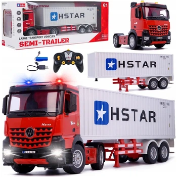 Грузовик контейнеровоз на радиоуправлении HSTAR 51 см, звук двигателя, подсветка фар, аккумулятор, USB зарядка, детская фура
