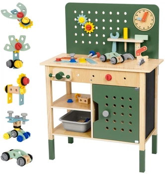 Zestaw do zabawy Woopie Green Warsztat Stem drewniany z narzedziami 58250 (5906280658250)
