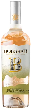 Вино Bolgrad Chardonnay & Sukholimanskiy біле сухе 0.75 л 9.5-14.0% (4820197567300)