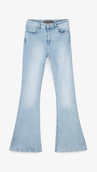 Джинсы клеш однотонные женские GENUA G01107-0021 36 Голубой shop (2000999532580)