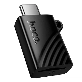 Картридер перехідник HOCO HB53 Type-C to TF mini card reader MicroSD (TF) карт пам'яті (USB 2.0, 480 Мбіт/с). Black