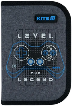 Пенал школьный Kite Level UP 1 отделение 20.5x14x4 см Черный с серым (K26-622-6)
