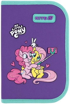 Пенал школьный Kite My Little Pony 1 отделение с наполнением 20.5x14x4 см Фиолетовый (LP26-622H)
