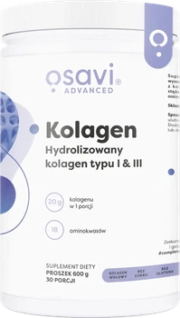 Дієтична добавка Osavi Гідролізований колаген типу I i III у порошку 600 г (5904139923146)