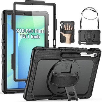 Противоударный чехол Capsule Hybrid с вращательной подставкой и ремешком на Samsung Galaxy Tab S10 FE+ Plus (5G SM-X626 / Wi-Fi SM-X620) 13.1" экран