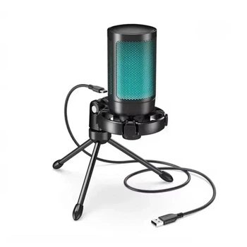 Мікрофон Fifine AmpliGame A2 Black, Конденсаторний, Кардіоїдний, USB підключення, Plug & Play, RGB підсвічуванням