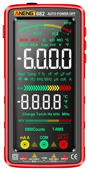 Мультиметр цифровой тестер ANENG 682 инверсионный экран, красный