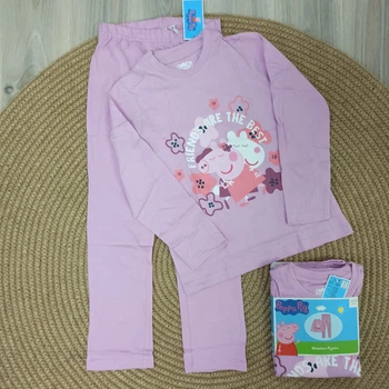 Пижама для девочки Peppa Pig Best Friends сиреневая, хлопок, размер 122/128