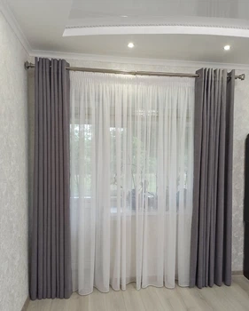 Тюль льон Soft Linen білий однотонний висота 3 м х 1 м.пог.