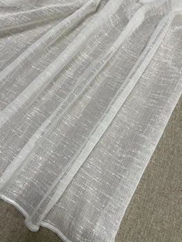 Тюль льон Faro однотонний, фактурний, молочний висота 2.90 м х 1 м.пог.