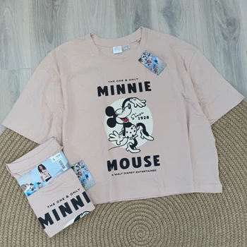 Футболка женская оверсайз Disney Minnie Mouse — укороченная, персиковая, размер L