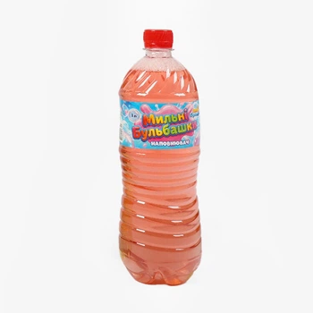 Жидкость для мыльных пузырей Bubbles 1 л мыльный раствор, запаска для мыльных пузырей (Розовый)