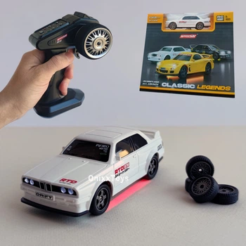 Мини дрифт машинка БМВ BMW M3 E30 Mini Drift 1:43 4WD — скорость до 15 км/ч, LED подсветка, USB (White)