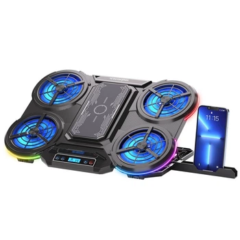 Охлаждающая подставка для ноутбука 17 дюймов Ice Coorel Q-5 4xfans+Aluminum plate RGB LCD
