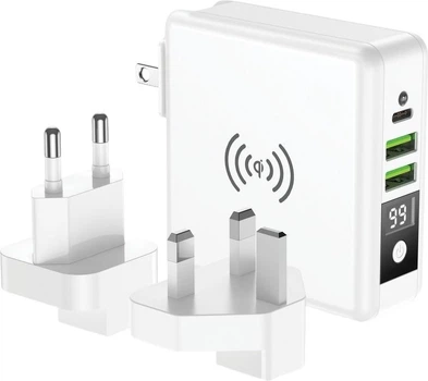Мережевий зарядний пристрій Forcell 4в1 2 x USB-A + 1 x USB-C 15W White (5903396072475)