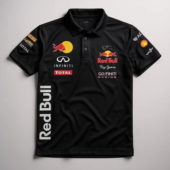 Поло JHK Racing Red Bull з принтами Motorsport L Чорне