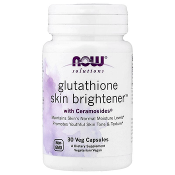 Добавка для осветления кожи NOW Foods, Solutions "Glutathione Skin Brightener" с глутатионом (30 вегетарианских капсул)