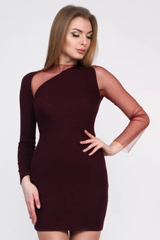 Сукня жіноча асиметрична Carica KP-10226-16 58905 S бургунді