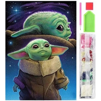 Набор алмазной вышивки 30х40 алмазная мозаика Baby Yoda Бейби Йода Малюк Йода XJ5142