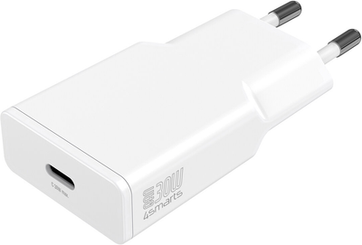 Мережевий зарядний пристрій 4smarts PDPlug Slim 30W GaN 1C White (4252011909025)