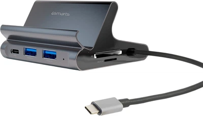 USB-хаб 4smarts 7in1 Universal Tablet and Phone Stand plus DeX-Mode Dark Grey (4252011900411)