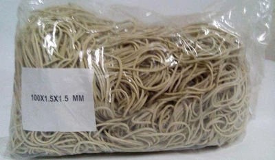 Банковские резинки, Plast, №100, белые, 1,5 мм, диаметр 100 мм, 1 кг, для фиксации денег и кассовой работы