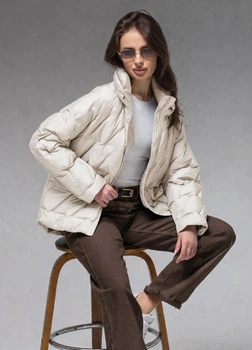 Жіноча демісезонна куртка ультралегка весна-осінь Viva Wear модель 6535 молочний XL 6535-7