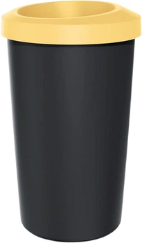 Відро для сміття Prosperplast Compacta R кругле 45 л Чорний/Жовтий (5905197461106)