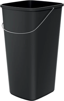 Відро для сміття Prosperplast Compacta Q basic прямокутне з металевою ручкою 25 л Чорне (5905197462486)
